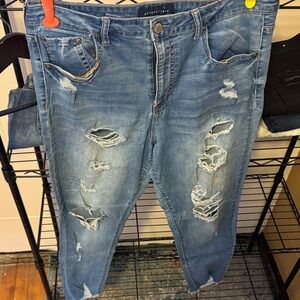 Aeropostale Relaxed Ripped Blue Jeans